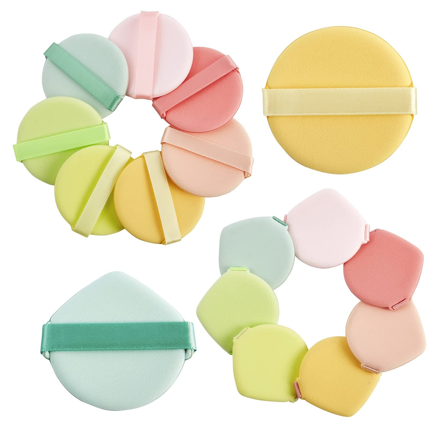 LUKILYZXA Air Cushion Puff, Multicolor Soft Makeup Sponge Suitable for Foundation, BB Cream and Pressed Powder, Reusable Makeup Powder Puff（14 PC）