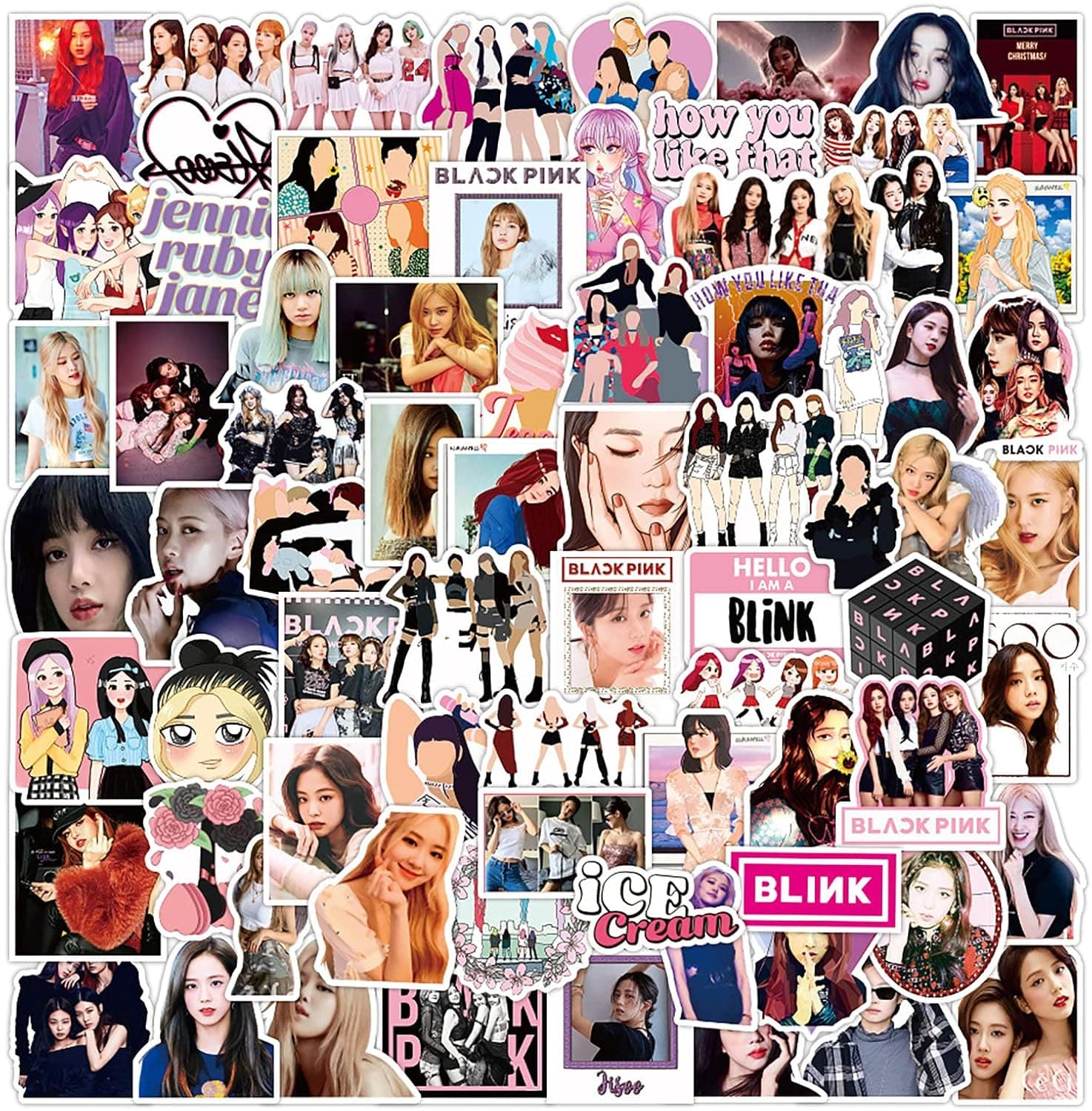 100pcs Singer Aesthetic Kpop Stickers for Girls,Cool Trendy Waterproof Vinyl Stickers for Water Bottles Laptop Luggage Guitar Journal Graffiti Decals