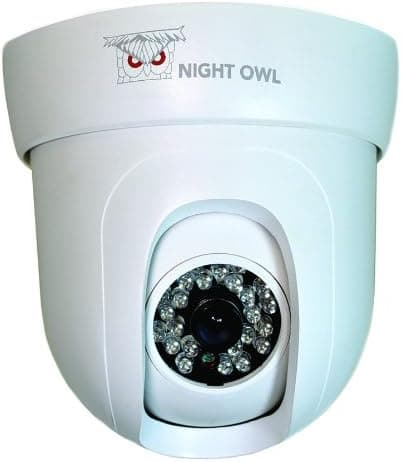 Night Owl Security CAM-PT624-W Indoor Pan/Tilt 600 TVL Camera with 100-Feet Easy Connect Cable for Night Owl DVR (White)
