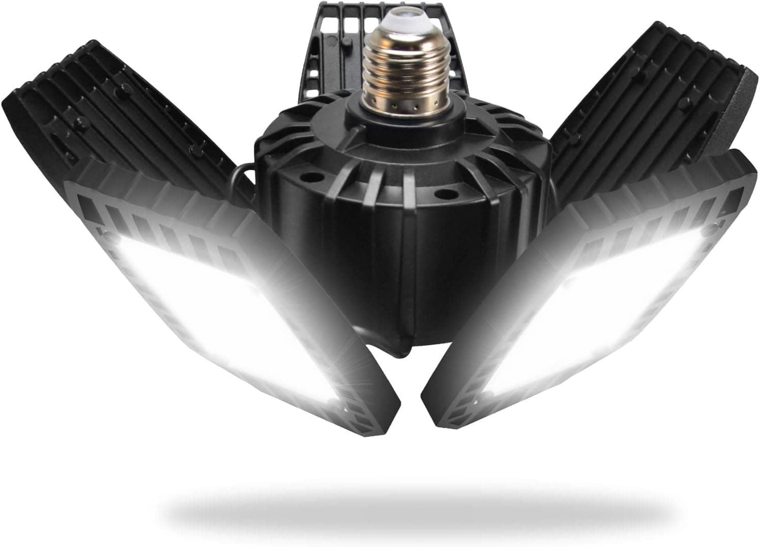 LUSAF 15000LM LED Garage Light 150W Aluminum Alloy Garage Ceiling Lights with E26 E27 Medium Base 5 Adjustable Panels Shop Light Barn Light Bay Light Garage Lighting
