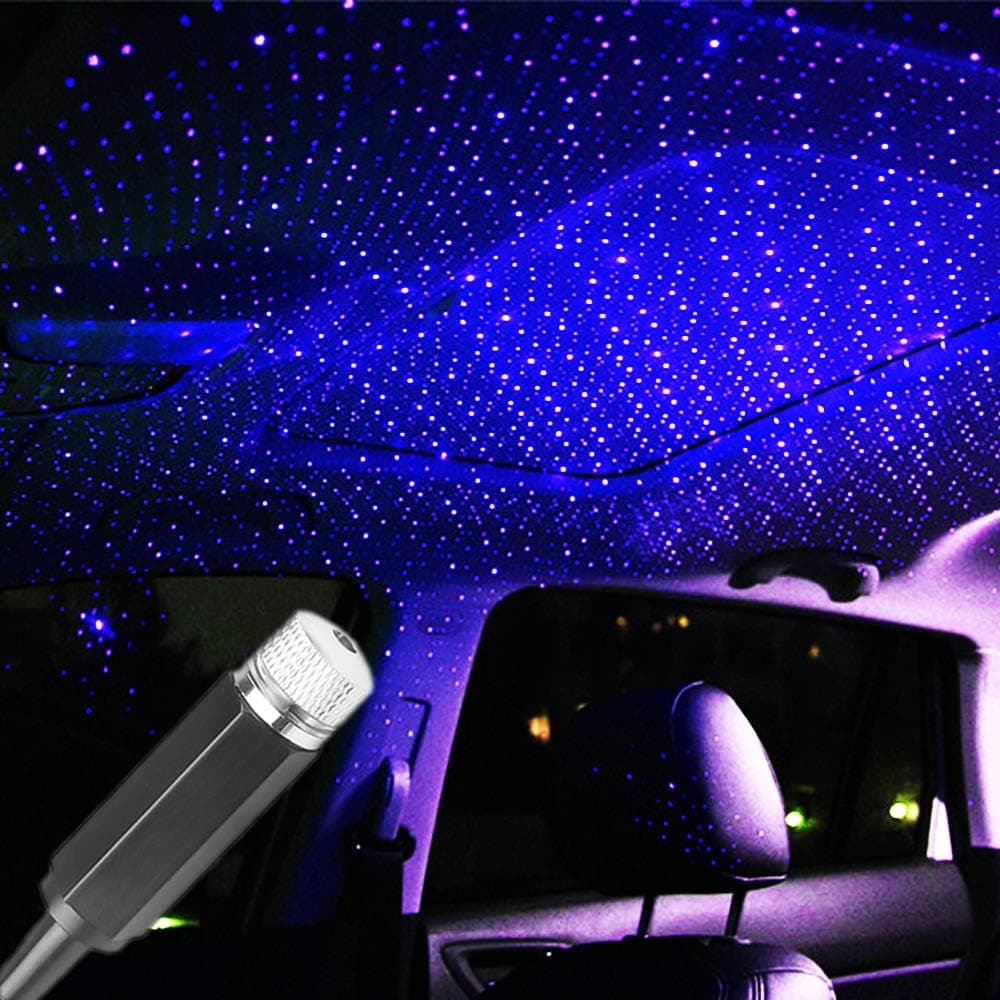 USB Star Projector Night Light, Romantic Car Galaxy Projector Light, Car Interior Lights, Car Roof Decoration Light, Gift for Cars, Bedrooms and Parties, Blue