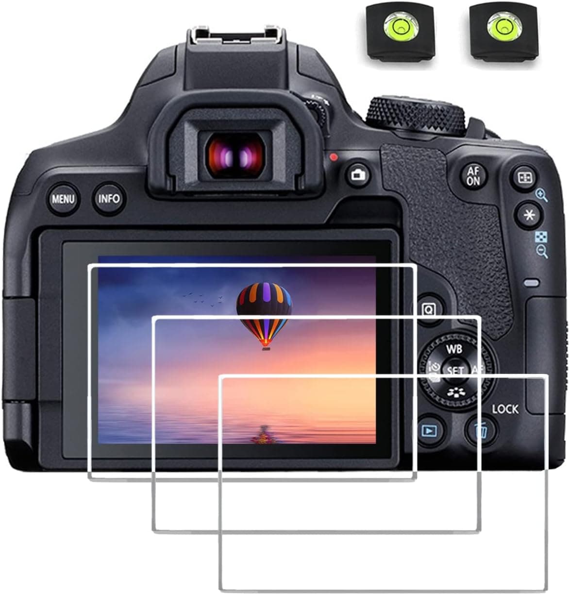 debous Screen Protector Compatible for Canon Eos 850d Rebel T8i Digital Camera,Anti-Scratch Tempered Glass Clera Hard Protective Film Cover (3pack),Include 2 Pieces Hot Show Level Cover