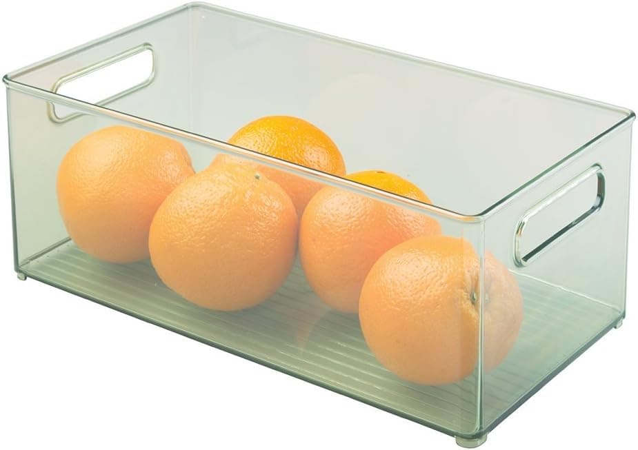 mDesign Refrigerator and Freezer Storage Organizer Bin for Kitchen - 8" x 6" x 14.5", Sage Green