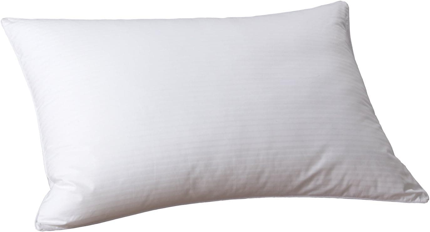 Cuddledown 300 Thread Count Synthetic Stripe Pillow, Standard Medium White
