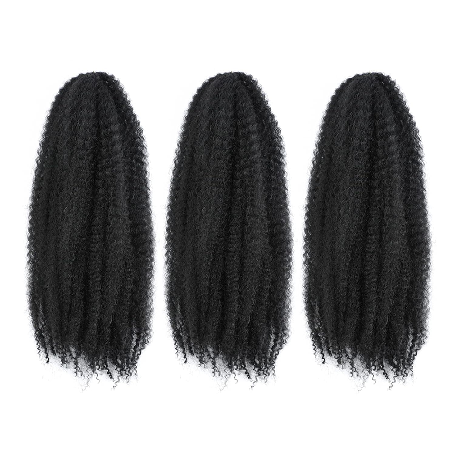 Dansama 18 Inch Marley Twist Braiding Hair, Fluffy Marley Hair for Faux Locs, Curly Braiding Hair Extensions (18 Inch (Pack of 3), 1)