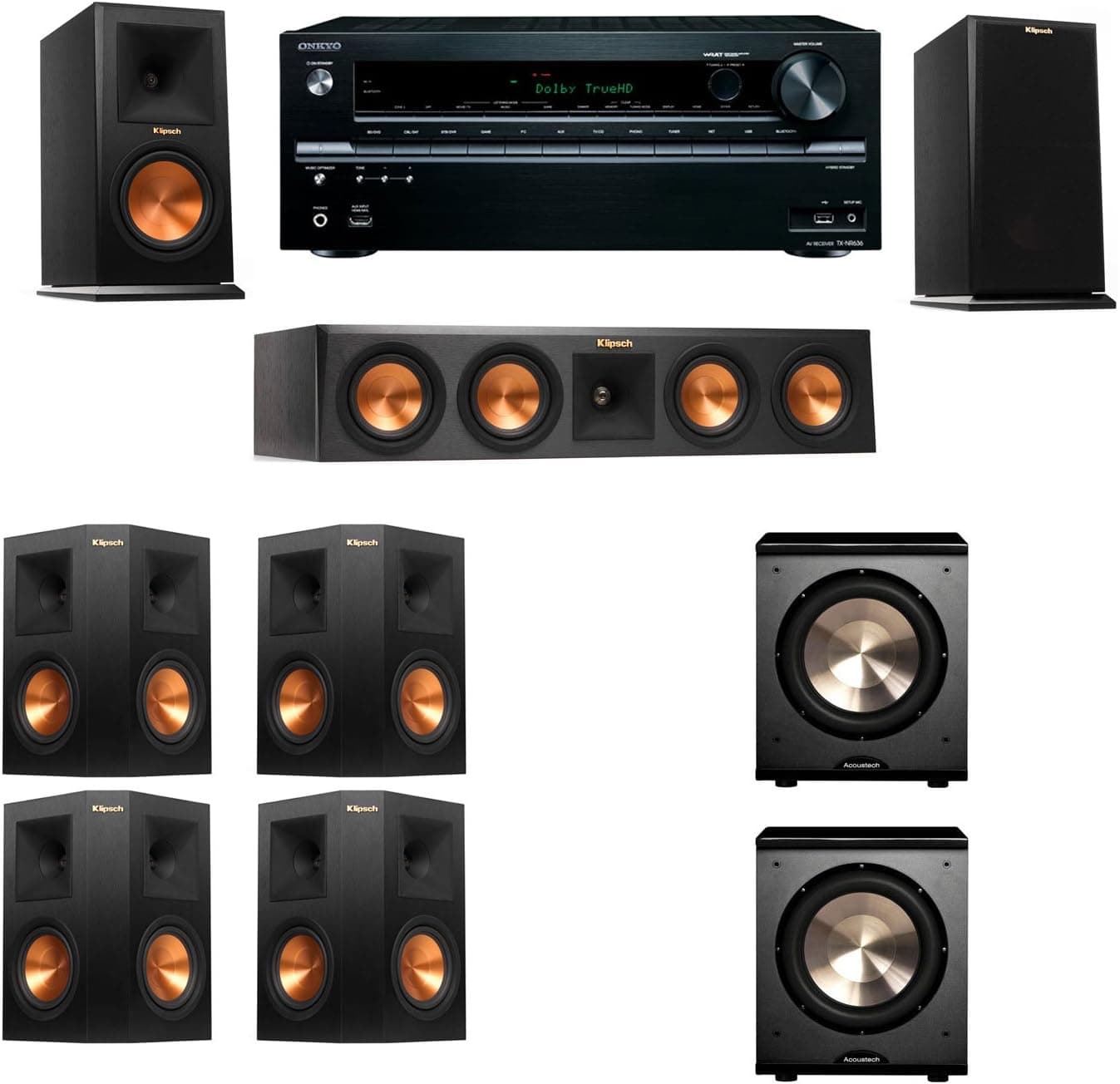 Klipsch RP-160M-E Monitor Speaker 7.2 PL-200 Onkyo TX-NR646