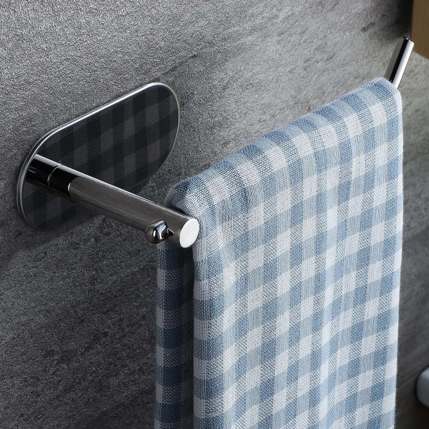 SUNTECH Hand Towel Holder - Self Adhesive Towel Ring Polished Towel Bar for Kitchen Bathroom, Stainless Steel