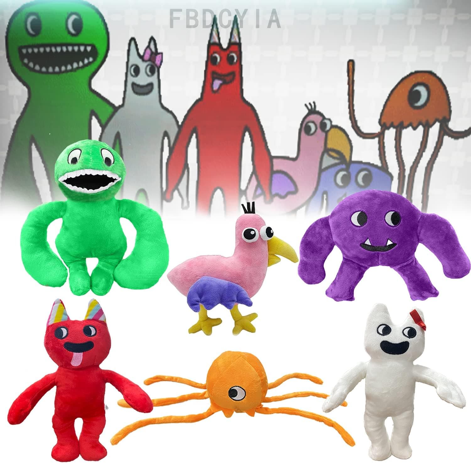 FBDCYIA Garten of Banban Plush Toy, 10'' Garten of Ban ban Plushies Toys for Fans and Friends Stuffed Animal Plush Doll, Birthday Party Gift for Best Friends and Kids，Souvenir (6pcs Color Mixing)