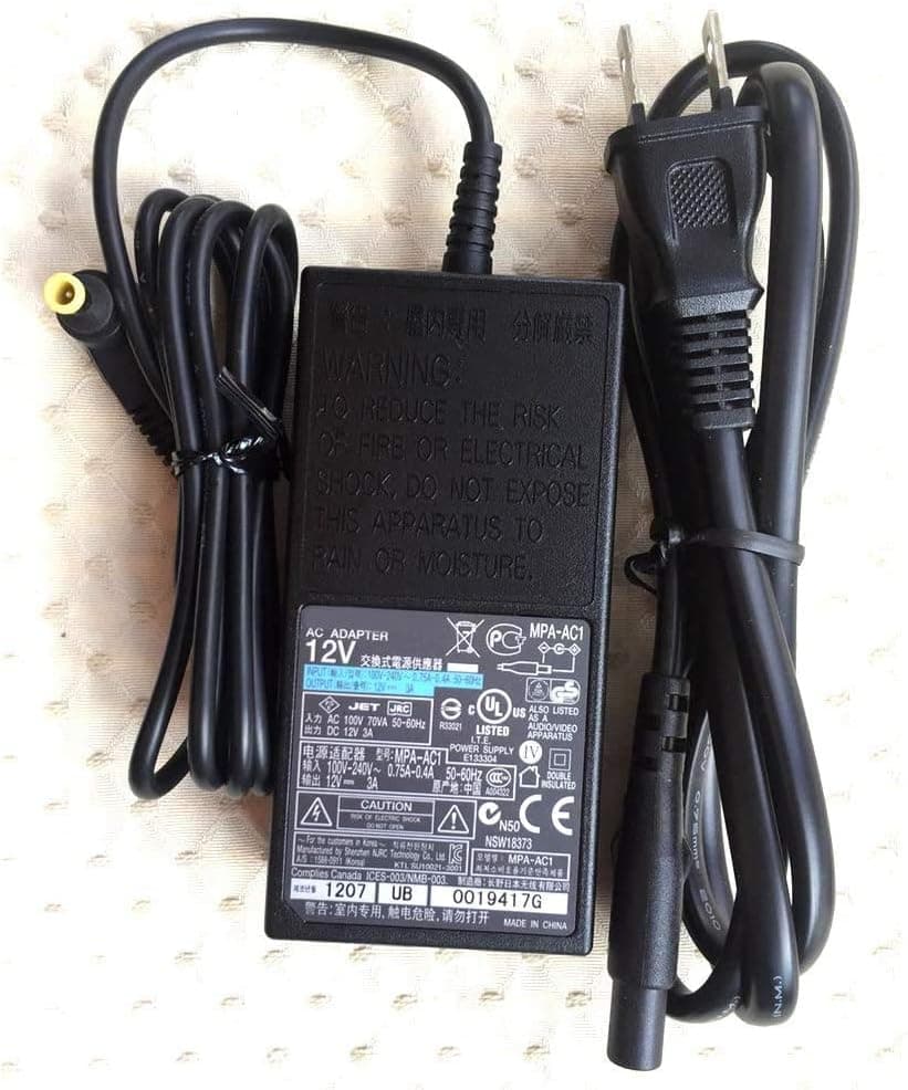 Charger for Sony 12V 3A 36W Laptop AC Charger Adapter for Sony DRX-500ULX DRX-810UL EVI-D100P EVI-D70P MV-65ST MPA-AC1 Power Supply