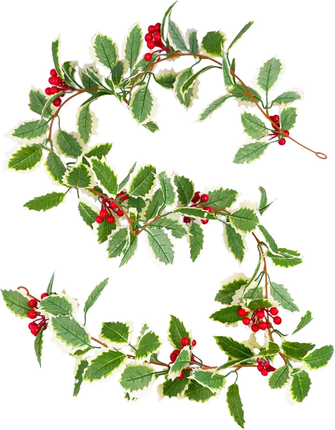 TICLOOC 5.8FT Christmas Garland with Artificial Red Berry for Winter Holiday Fireplace Stairs Table Xmas Decor