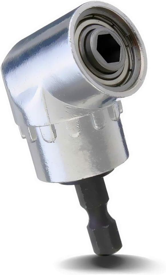 105 Degree New Multifunction Right Steel Angle Driver Extension Power Screwdriver Drill Attachment Socket Adapter Magnetic Bit(6mm Hexagonal Handle | 1/4 inch Drive)