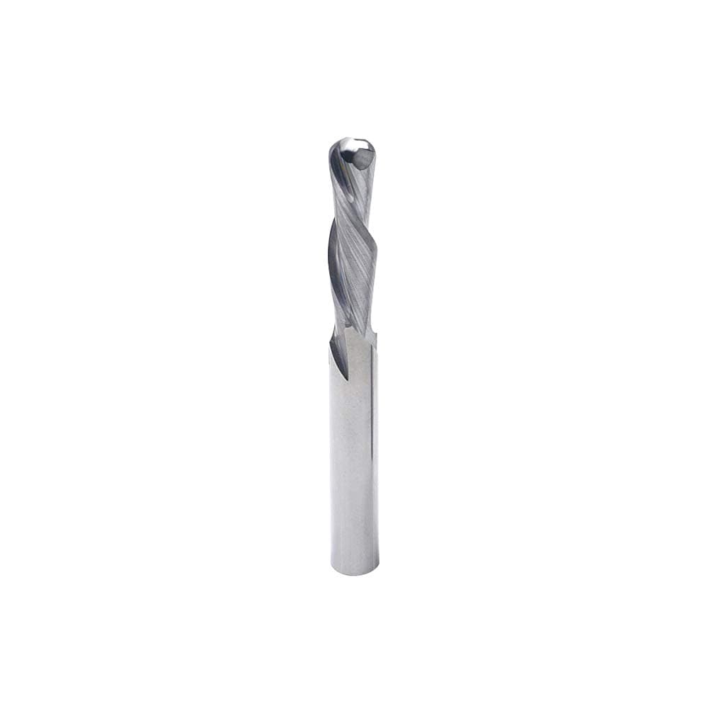PANHAM 2 Flutes 1/4 Inch Ball Nose Down Cut CNC Spiral Router Bit Solid Carbide with 1/4" Shank Diameter,1/4" X 1" X 1/4" X 2-1/2"