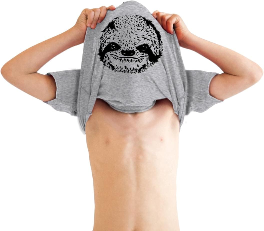 Youth Ask Me Why I'm Lazy T Shirt Funny Flipup Zoo Animal Sloth Tee for Kids