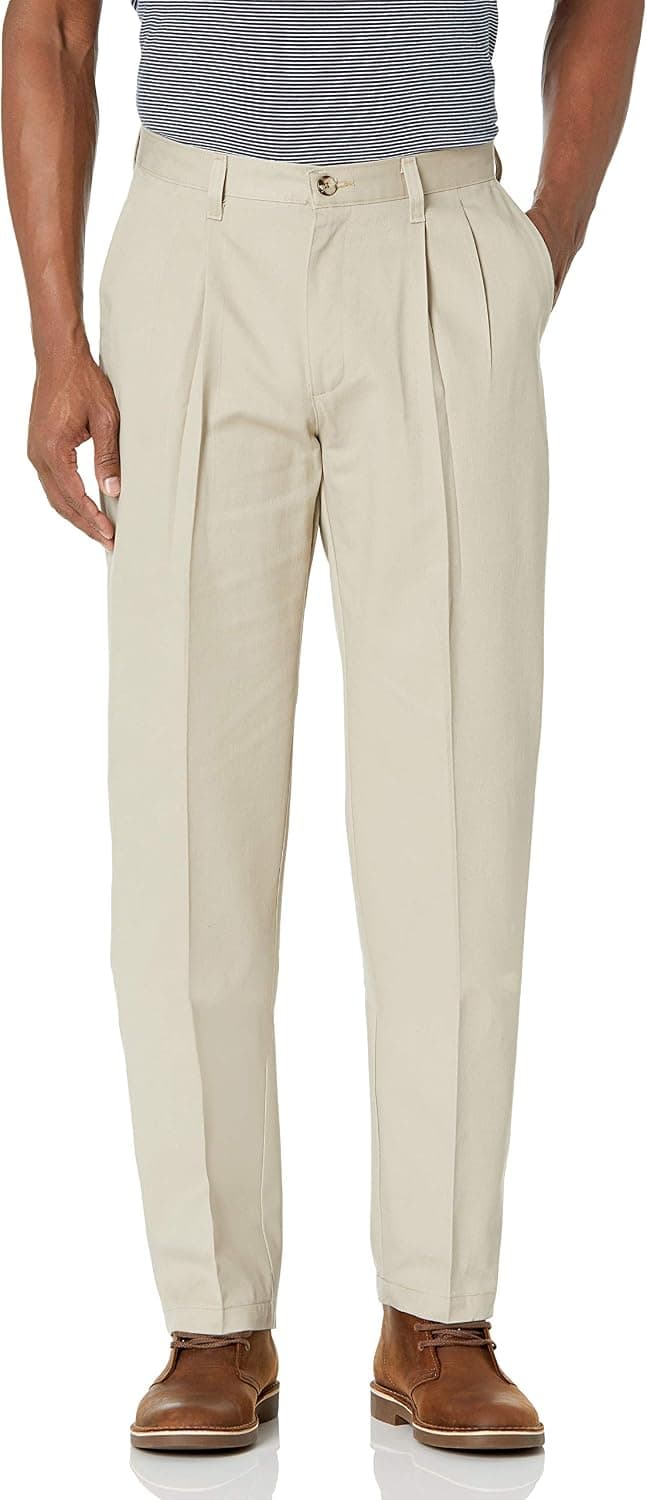 LEE Men's Stain-Resistant Relaxed-Fit Pleated Pant