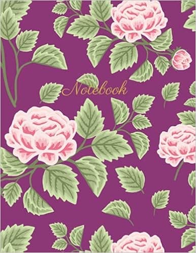 Notebook: Pink Flower blank lined low vision Journal: Thick bold black lines