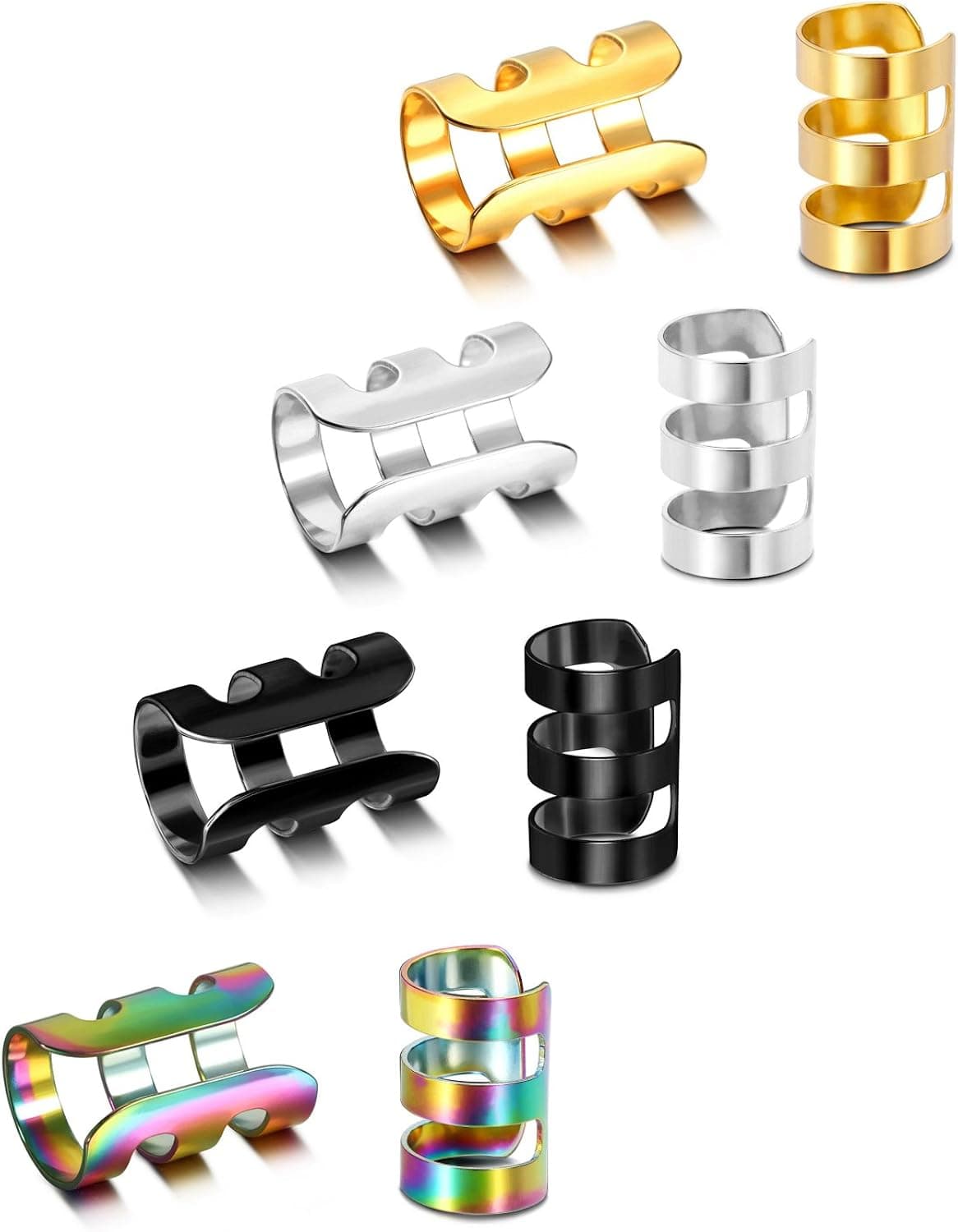 JewelrieShop Earcuffs for Men Stainless Steel Clip on Cartilage Helix Ear Cuffs Non-Piercing Punk Earrings Women