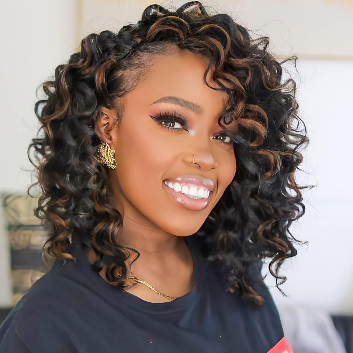 Toyotress Ocean Wave Crochet Hair - 14 Inch 8 Packs Black Mix Brown Crochet Braids Deep Twist Synthetic Braiding Hair Extensions (14 Inch, P30-8P)