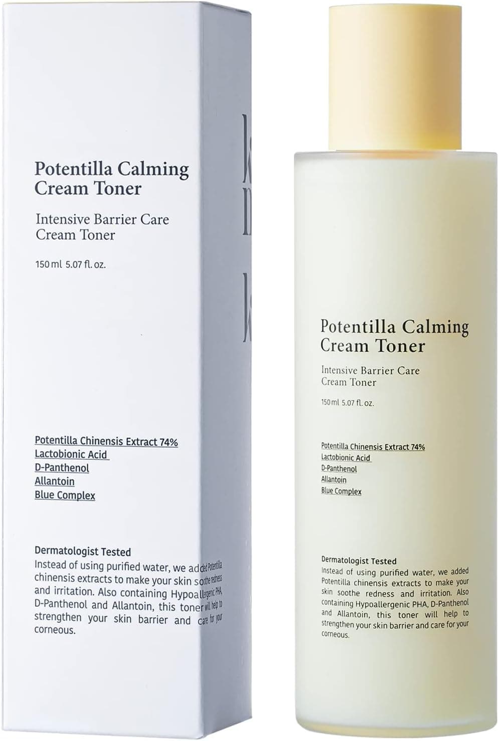 Keenoniks Facial Toner - Potentilla Calming Cream Toner Helps Skin Soothing & Redness, Repair Skin Barrier, Gentle Exfoliating, pH Skin Balance | Daily Korean Skincare for All Skin Types - 5.07 Fl Oz