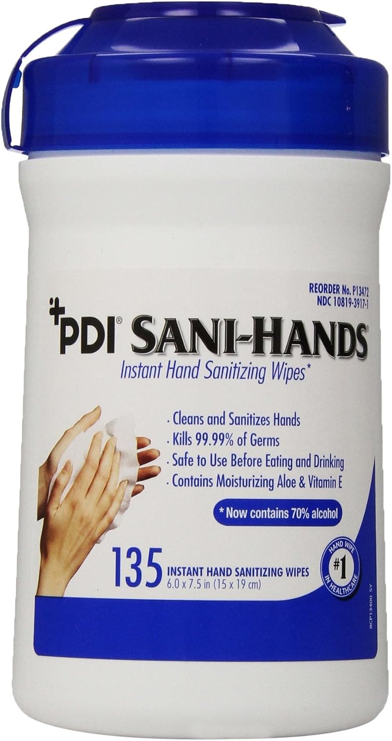 Medline Sani-Hands Antimicrobial Alcohol Gel Hand Wipes,