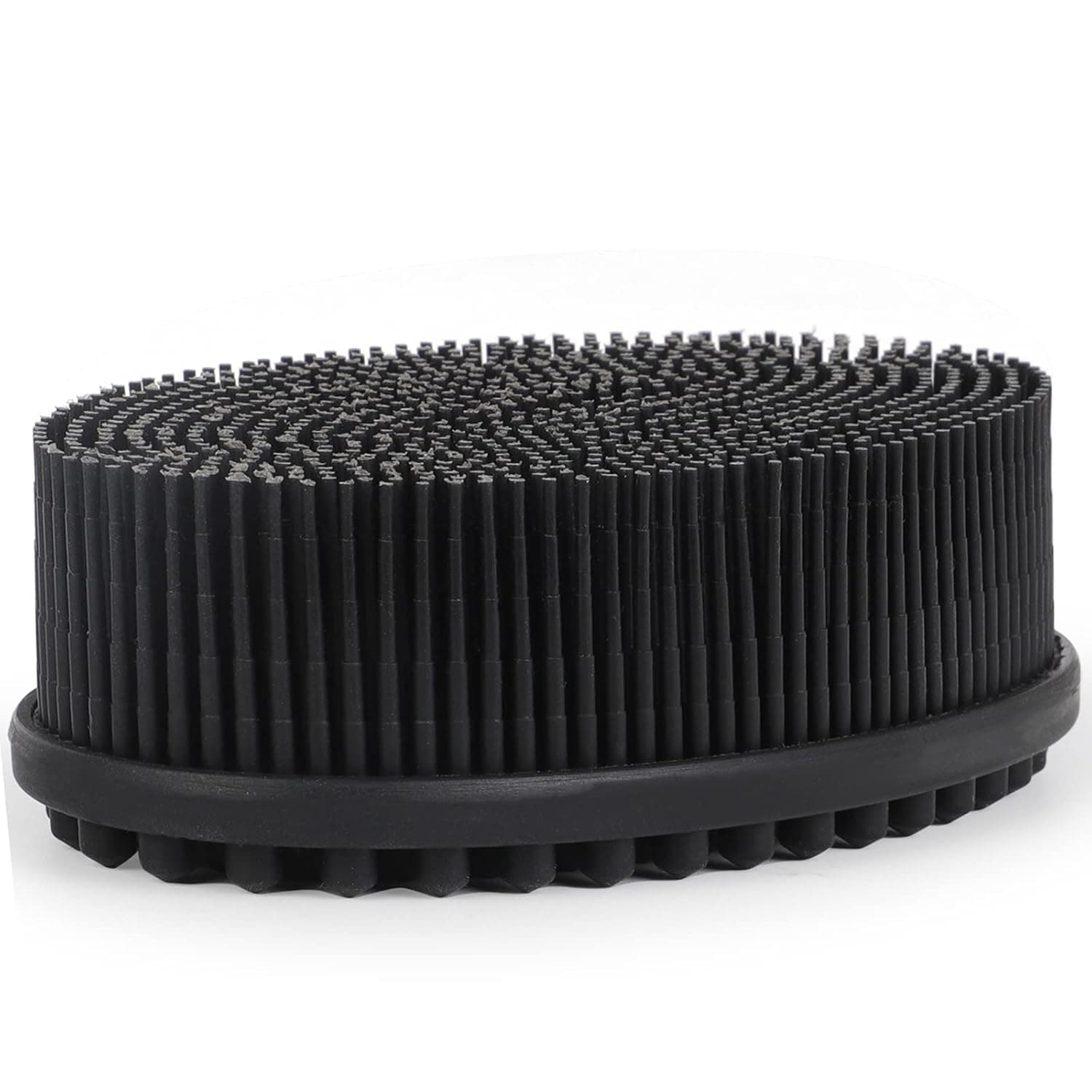 HEETA Body Brush for Wet Dry Brushing, Silicone Body Scrubber for Gentle Exfoliating on Softer Glowing Skin, Gentle Massage with Silicone Loofah Bath Brush, Shower Brush for Women Men Kids (Black)