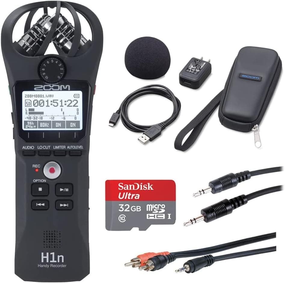 Zoom H1n w/ Accessory Pack with microSDHC Card and Cables