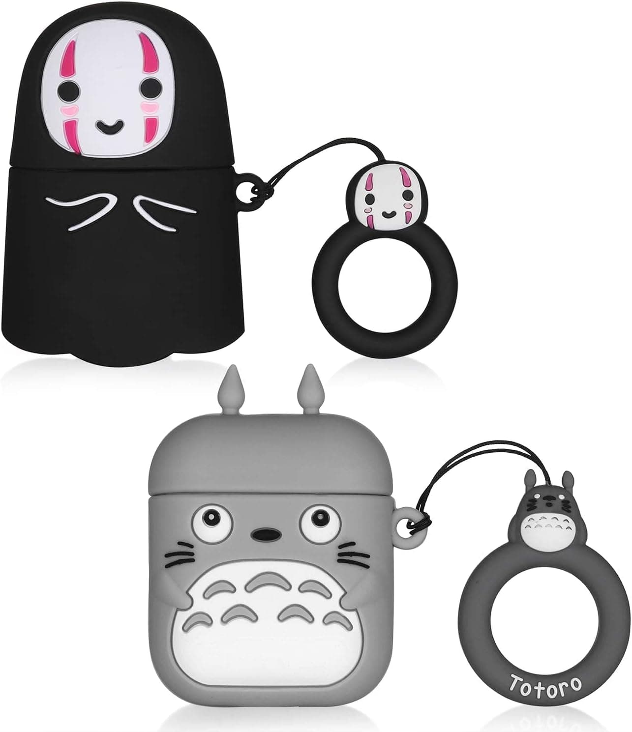 2 PCs Airpod Case for Airpod 2/1, Protective Silicone Cartoon Fashion Cute Design, Cool Fun Funny Headphone Accessories Cases for AirPods