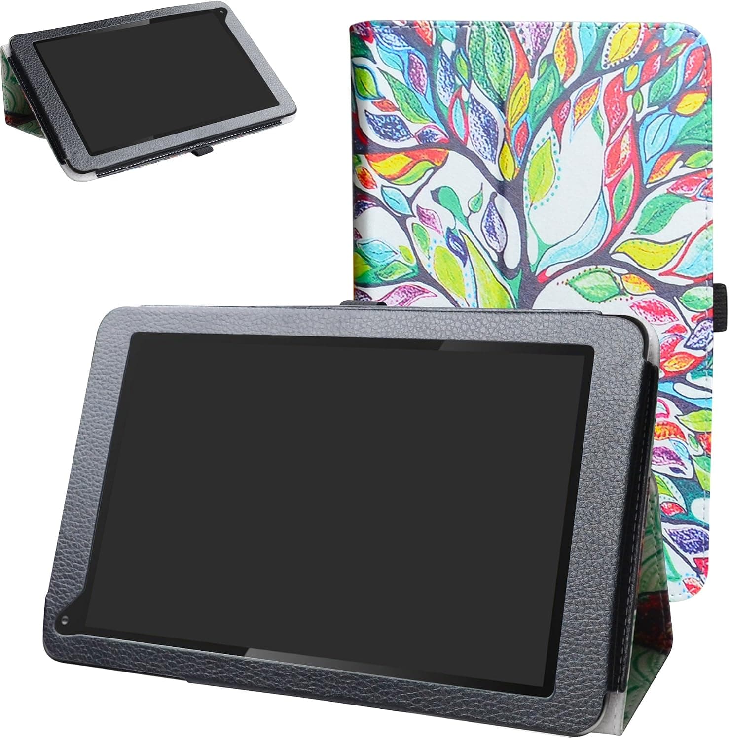 Dragon Touch V10 Case,Mama Mouth PU Leather Folio 2-Folding Stand Cover for Dragon Touch V10 10 inch GPS Android Tablet(Not fit Dragon Touch K10 Tablet),Love Tree