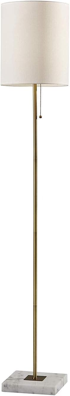 Adesso 5178-21 Fiona Floor Lamp, 62 in, 100W, Antique Brass Finish, 1 Modern Lamp