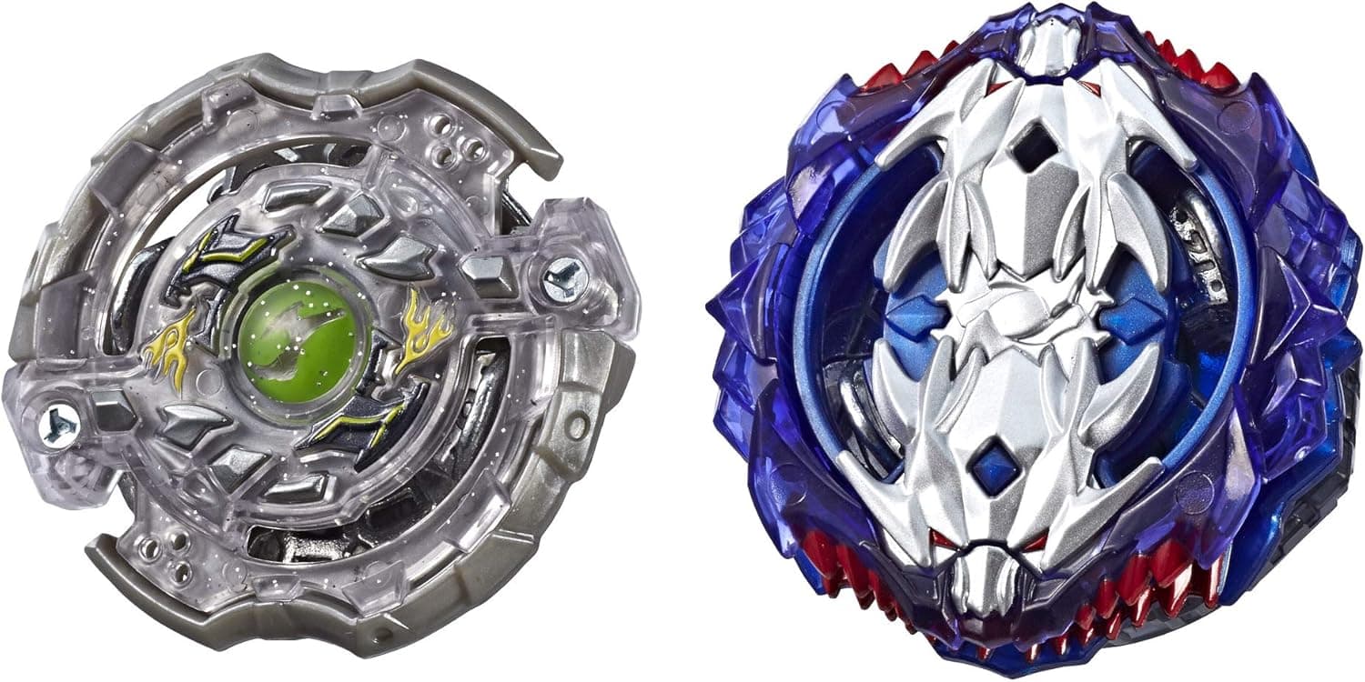 Beyblade Burst Turbo Slingshock Dual Pack Leopard L4 and Silver-X Jormuntor J4 – 2 Right-Spin Battling Tops, Age 8+
