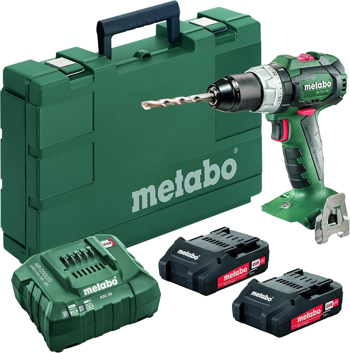 Metabo - 18V Brushless Drill/Driver Kit 2X 2.0Ah (602325520 18 LT BL 2.0), Drills & Drill/Drivers