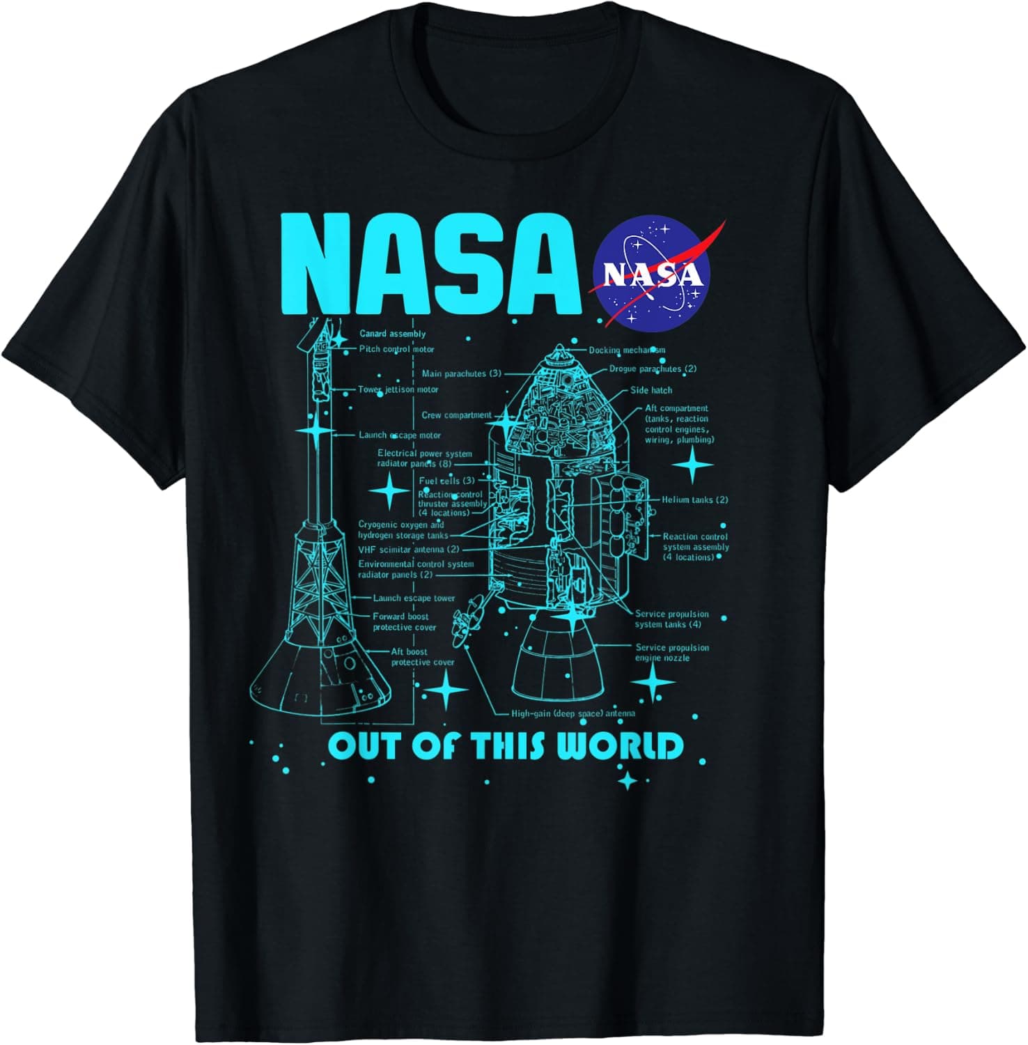NASA Module Schematics Diagram T-Shirt