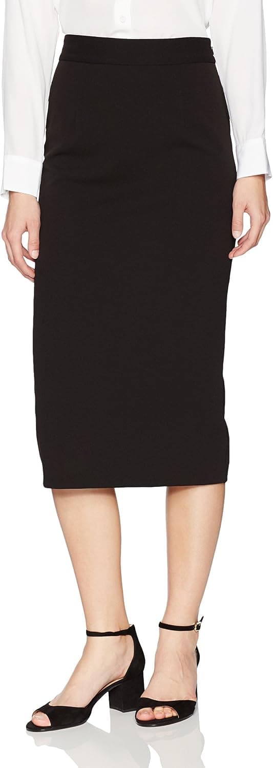 Essentialist Women's Stretch Knit Extended Length Pencil Skirt