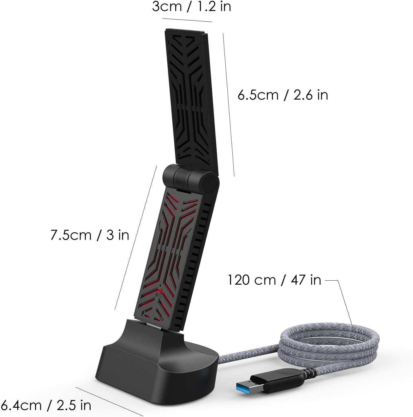 USB WiFi Adapter 1900mbps,WAVLINK Dual Band USB 3.0 WiFi Dongle/2.4 + 5Ghz Wireless Network Adapter/Card for PC/Desktop/Tablet/Laptop, 802.11ac WiFi Support Windows 11/XP/Vista/7/8/8.1/10 and MAC OS