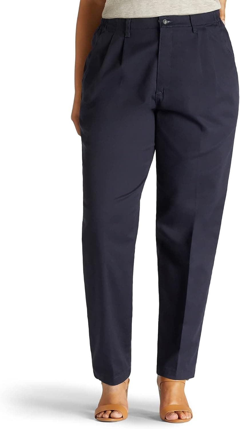 Lee Women's Petite Plus Size Relaxed Fit Side Elastic Pant