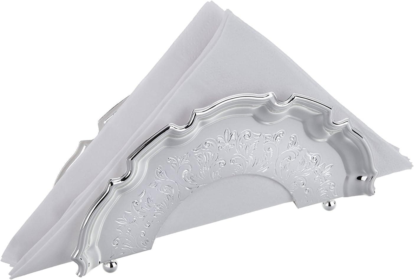 Silver Plated Chippendale Style Serviette Holder with Special Tarnish Resistant Finish That Never Needs Polishing, Made in England.