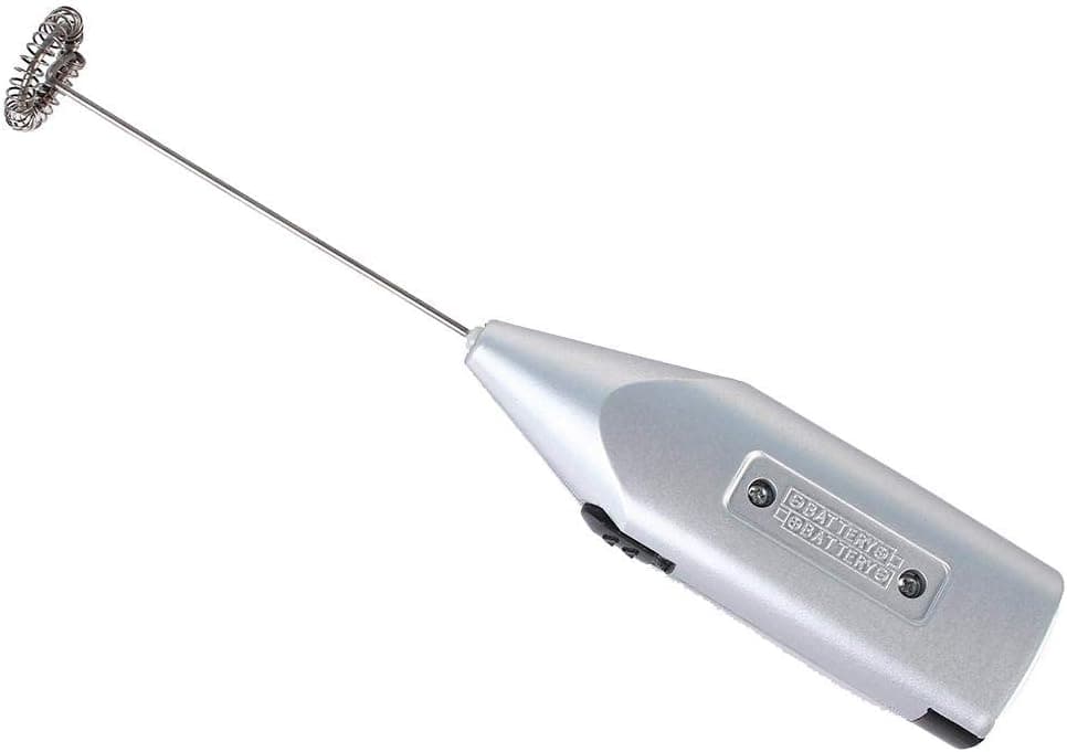 Motor Milk Frother Silver Stainless Steel Handheld Frother Whisk, Milk Foamer Frother, Mini Blender and Electric Mixer for Coffee, Frappe, Latte, Matcha