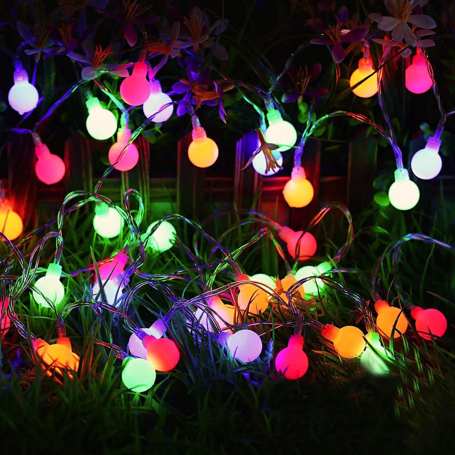 Globe String Lights,65 ft 200 LED Decorative Lights with Remote and 8 Modes, Waterproof Fairy String Lights in Multi-colors for Outdoor Decor,Indoor,Garden,Patio,Party Wedding,Christmas