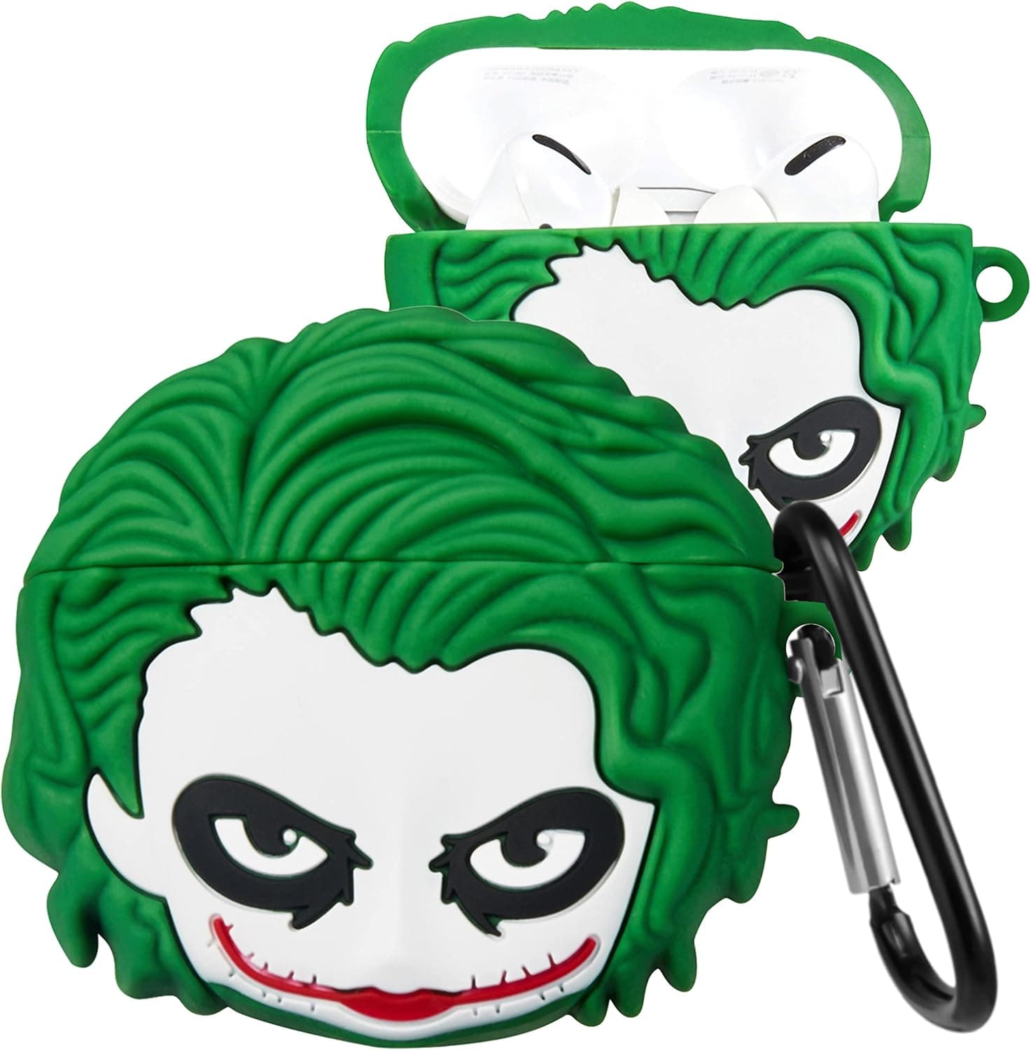 WowChic for AirPods Pro 2019/Pro 2 Case 2022 Soft Silicone Cute 3D Cartoon Character Fashion Kawaii Cool Fun Funny Unique Shell for Apple Airpod Air pods Cover Cases for Men Girls Women Boys Green Man