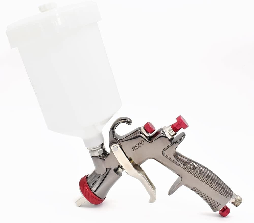 LVLP Spray Gun R500 1.3mm Gravity Feed Car Paint Spray Gun - Ideal Paint Sprayer for Automotive Basecoats, Clearcoats, Primers, Industrial & Woodworking Coatings