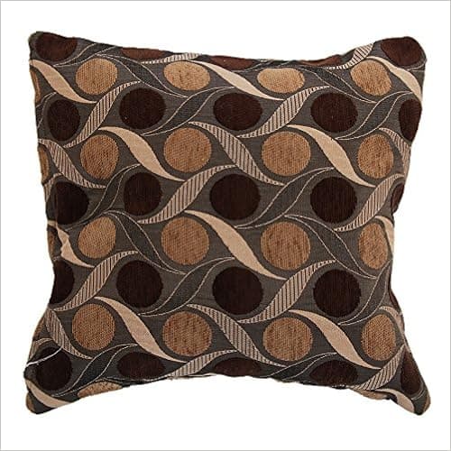 Universal Textiles Miami Patterned Cushion Cover in 7 Colors (Cushion Pad Not Included) (17in x 17in) (Chocolate)