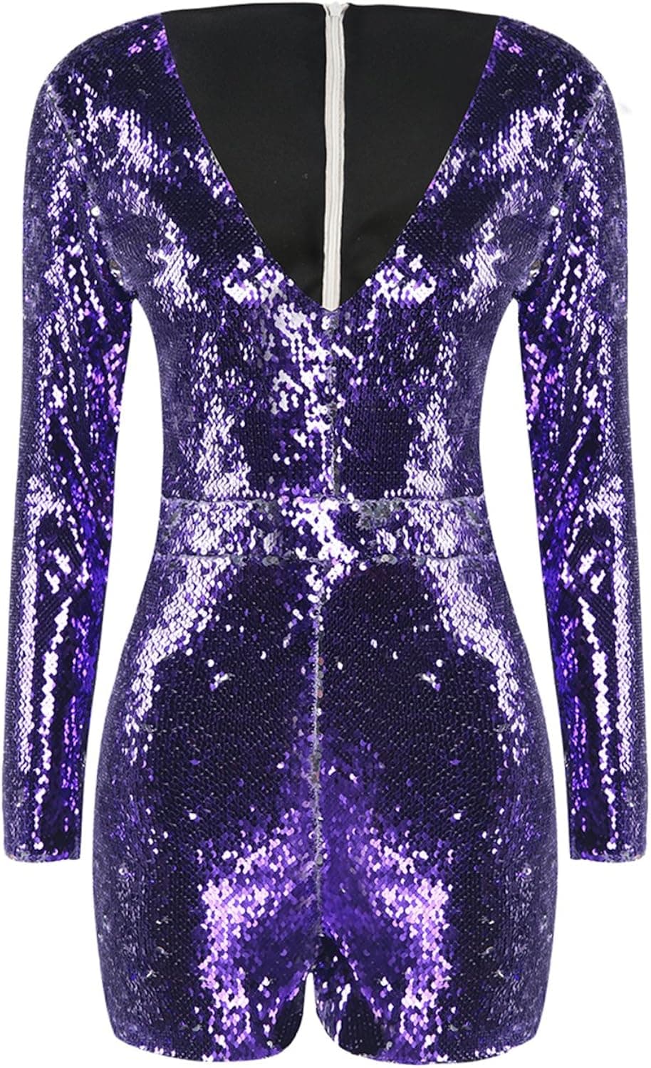 ASMAX HaoDuoYi Womens Mardi Gras's Sparkly Sequin V Neck Party Clubwear Romper Jumpsuit