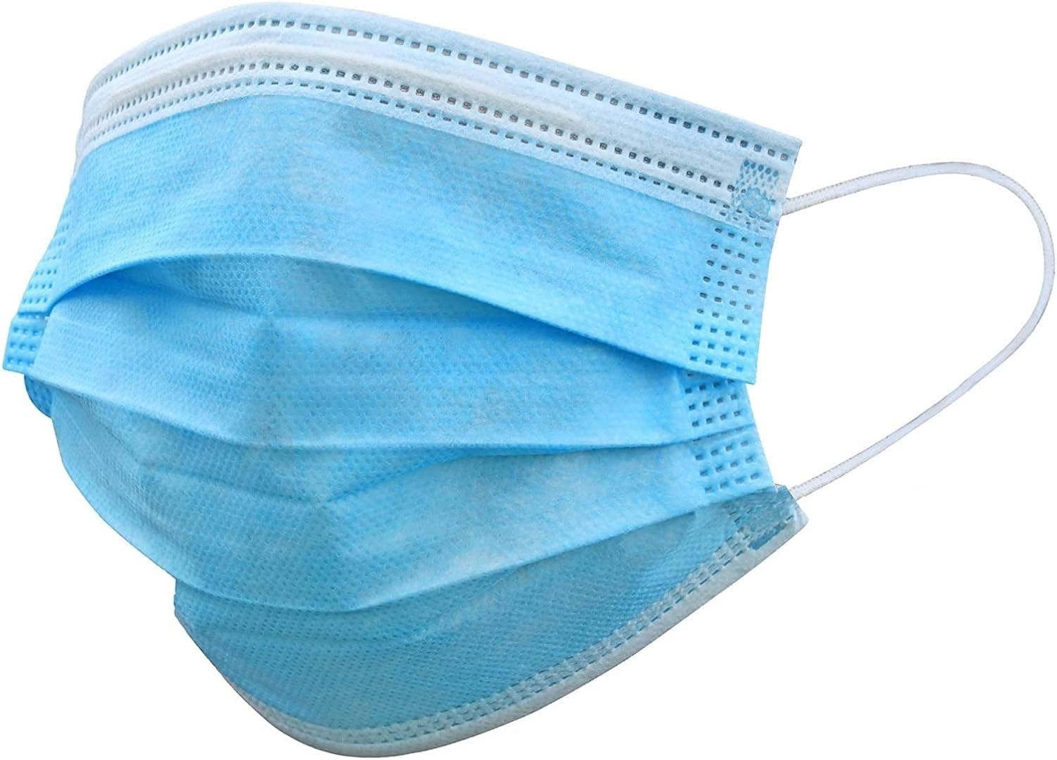 Medd Max Disposable Face Masks - 3 Layer Filter 3 Ply Filter Breathable Safety Masks with Elastic Ear Loop