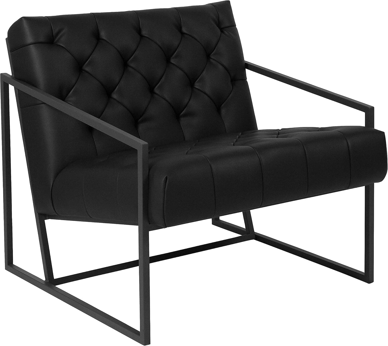 Flash Furniture HERCULES Madison Series Black LeatherSoft Tufted Lounge Chair