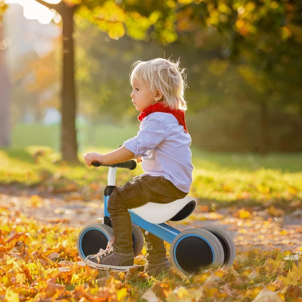 Baby Balance Bikes 12-24 Month Toddler Walker | Toys for 1 Year Old Boys Girls | No Pedal 4 Wheels Bicycle | Best First Birthday New Year Holiday