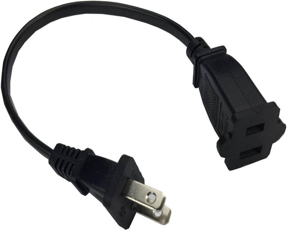 BLUEXIN 1ft short US power extension cable cord US AC 2-Prong male/female power cable