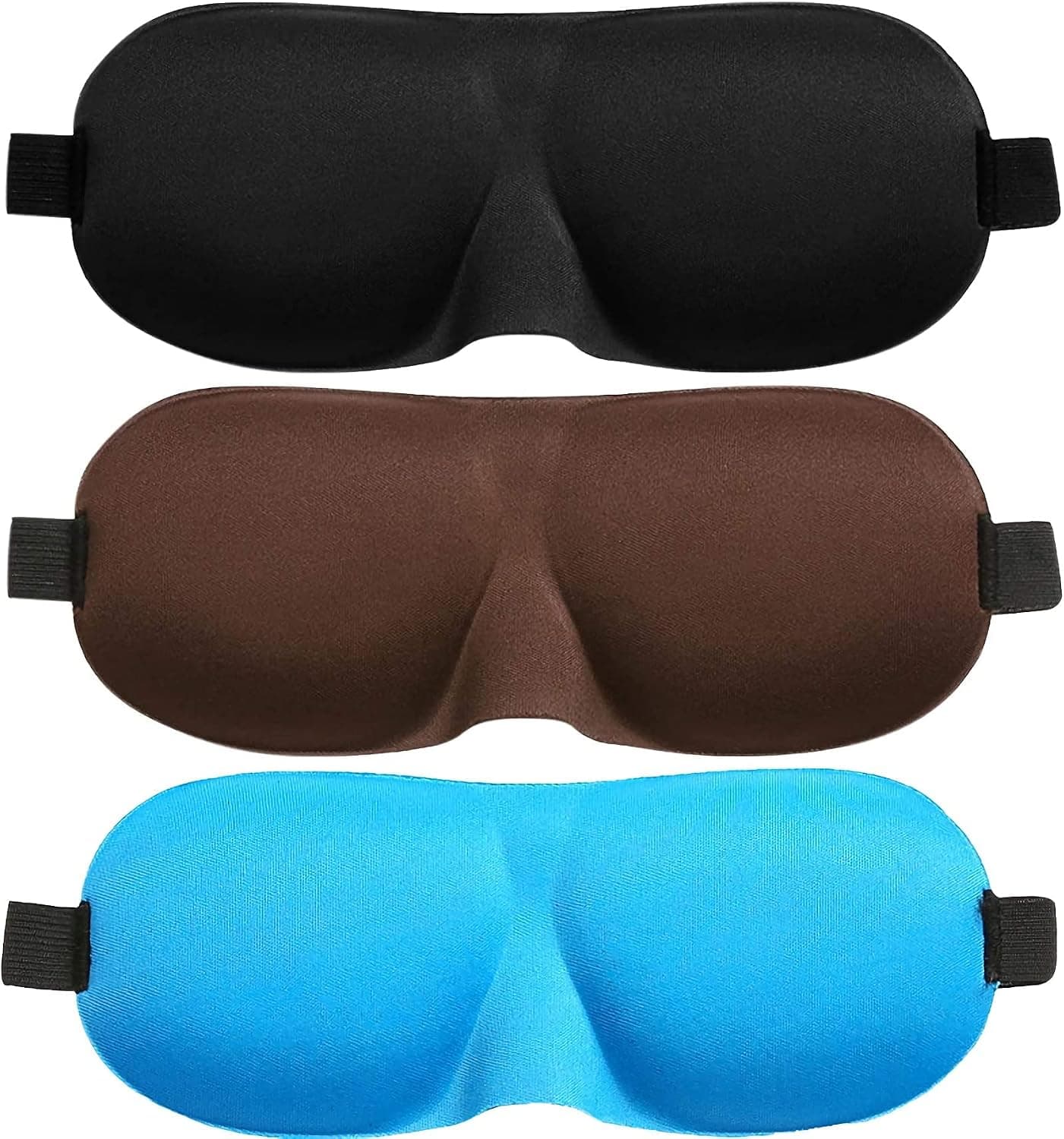 Soohu Sleep Mask 3 Pack,Eye-Shade 3D Contoured 100% Blackout Eye Mask for Sleeping,Comfortable concave Sleep mask Does not Compress The Eyes for Men and Women,Traveling, Night Shift, Meditation