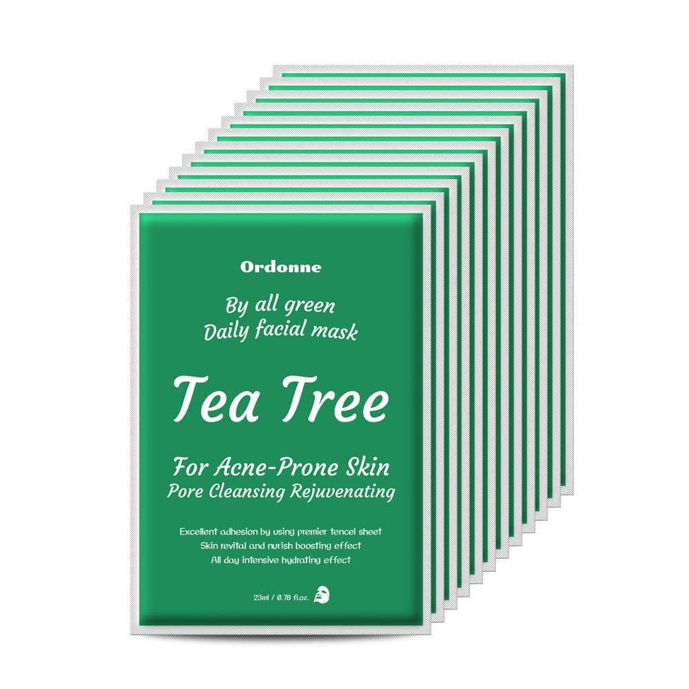 Ordonne By All Green Daily Facial TENCEL Sheet Mask 12EA (Tea Tree mask sheet)