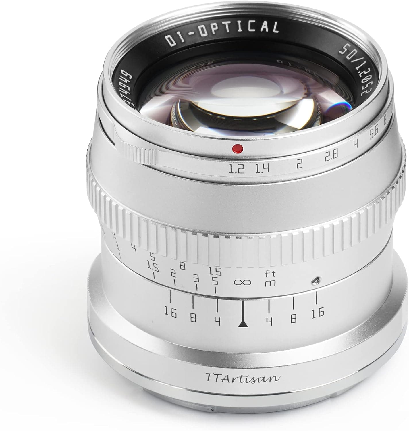 TTArtisan 50mm F1.2 APS-C Manual Focus Silver Lens for Olympus/Panasonic Micro 4/3 Mount Cameras Like EPM1 EPL1 EPL3 EPL9 E-P1 E-P6 E-M1 E-M5 E-M10 E-M10II E-M10III Pen-F G1 G6 GF6 GF7 GM10 GH1 GH5