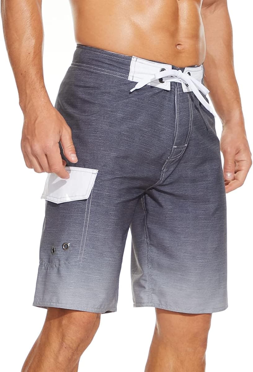 LETSHOLIDAY Men’s Swim Trunks Quick Dry Swimwear Beach Shorts with Side Pockets