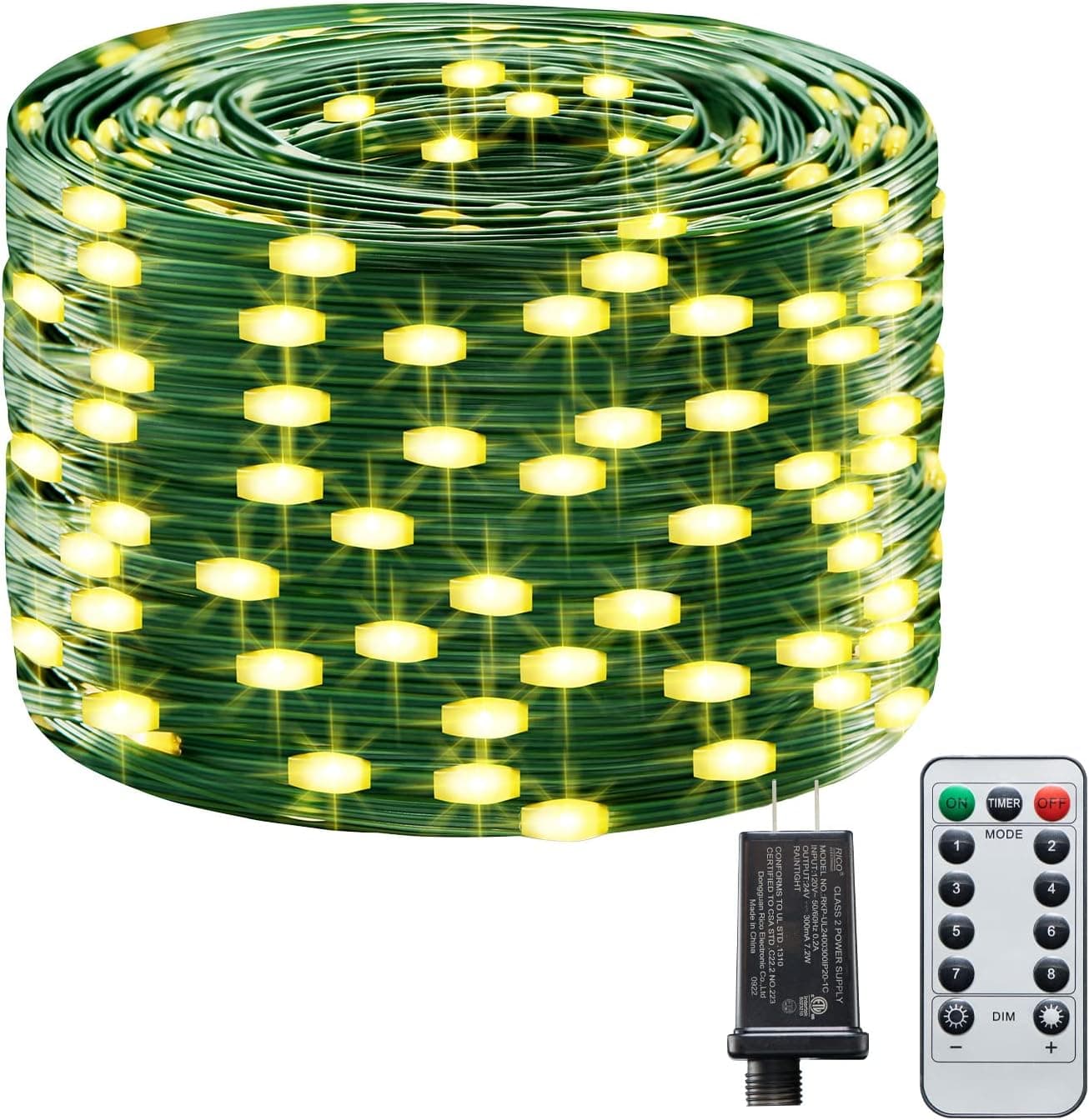 FONURXIZ Christmas Lights Outdoor, 400 LED 8 Modes Plug in Waterproof Flexible PVC Covered Green Wire Christmas Fairy Lights with Remote for Trees,Festive Décor,Home,Garden,Holiday,Party,Wedding